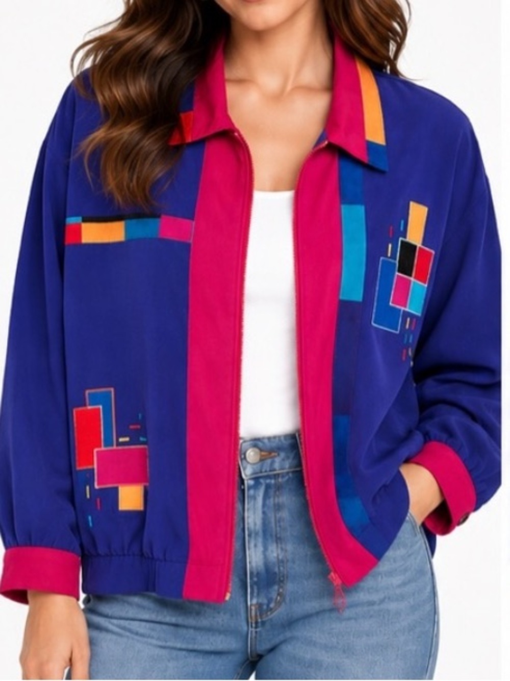 Vintage Peter Popovich Petite Color‎ Block Jacket